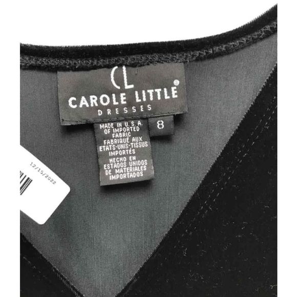 Carole Little NWT Black Long Velvet Overlay Wrap Maxi Dress - Size 8, MSRP $178 - Picture 3 of 15